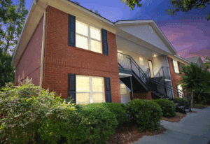 Modern vacation rental with pool and patio prepared for short-term rental guests