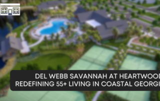 A breathtaking aerial view of the Jerico River at sunrise, highlighting the marshland and waterfront setting of Del Webb Savannah at Heartwood.